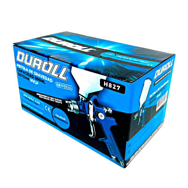 PISTOLA DE GRAVEDAD CAPACIDAD 600ML SISTEMA HVLP - Duroll H827 - Imagen 3