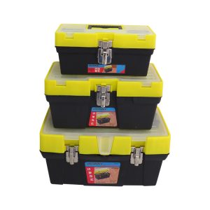 SET 3EN1 CAJAS DE HERRAMIENTAS C/TRABA METALICA Y BANDEJA (13"-16"-19")