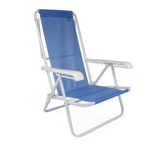 Silla Reclinable 8 Posiciones Acero Azul