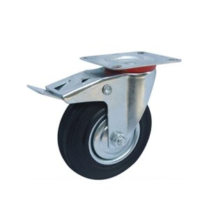 RUEDA DE GOMA CON BASE GIRATORIA Y FRENO