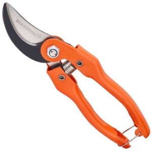 TIJERA DE PODA CUERPO RECTO DE CHAPA CON HOJA ESTAMPADA - 9"