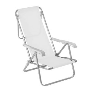 Silla Reclinable 8 Posiciones Acero Blanca