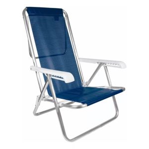 Silla Reclinable 8 Posiciones Aluminio Azul Marino